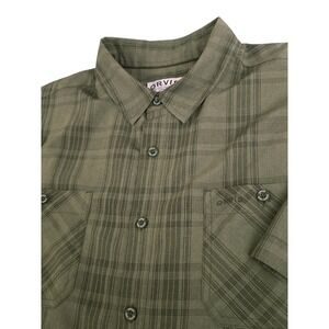 Orvis Shirt Men XXL Green Plaid Button Down Short Sleeve Fishing Hiking Tech‎